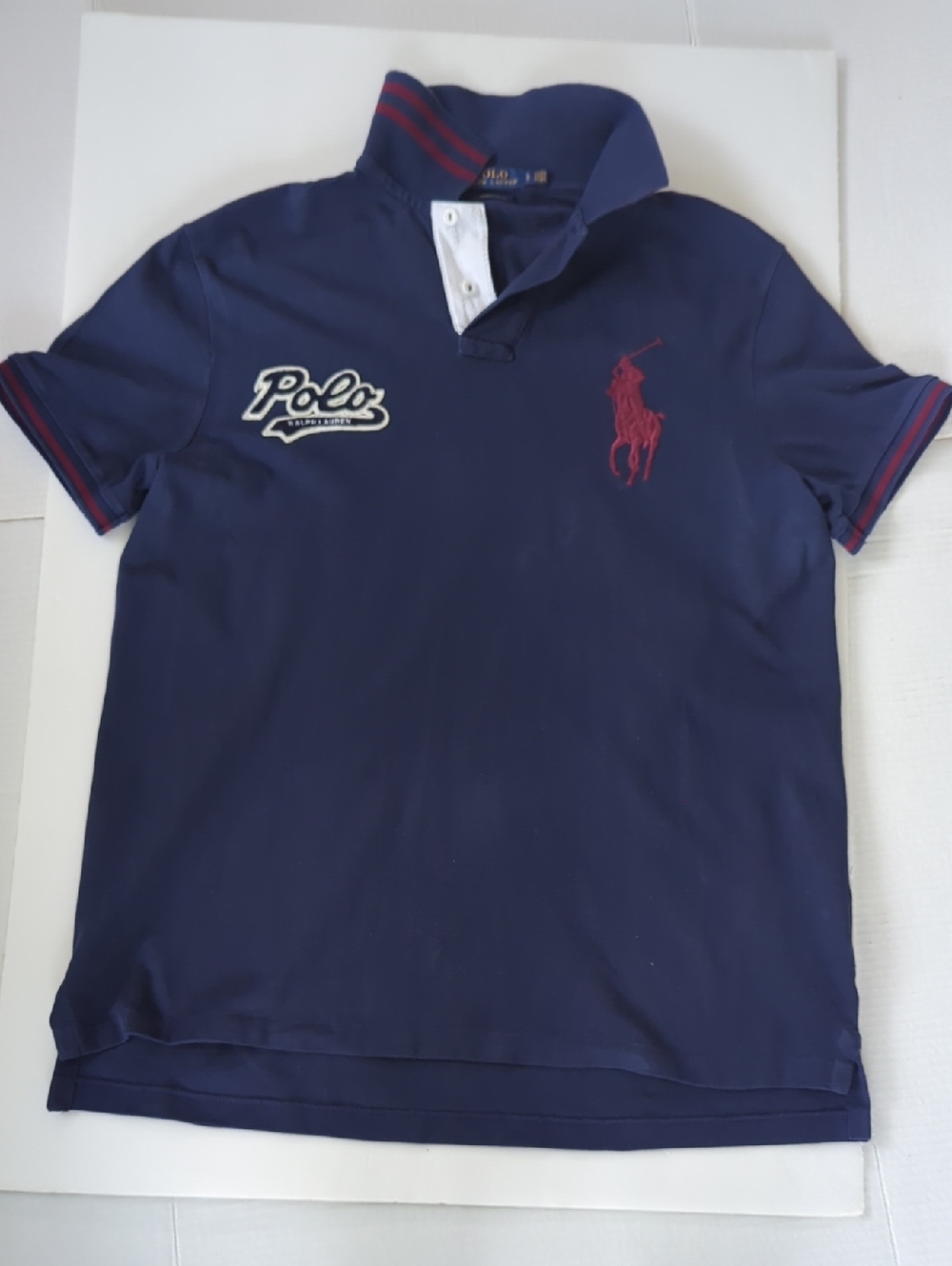 Men's Polo Ralph Lauren Navy Polo with Red Logo